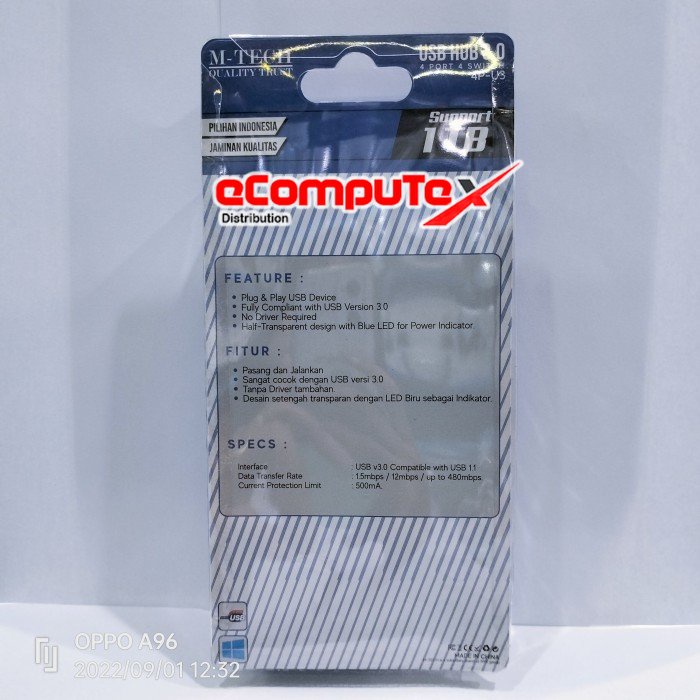 USB HUB SAKLAR 3.0 4PORT MTECH TERMINAL USB 4 PORT PERBANYAKAN USB