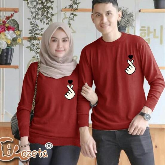 HARGA SPESIAL Baju Kaos Couple Pasangan Lengan Panjang Saranghae