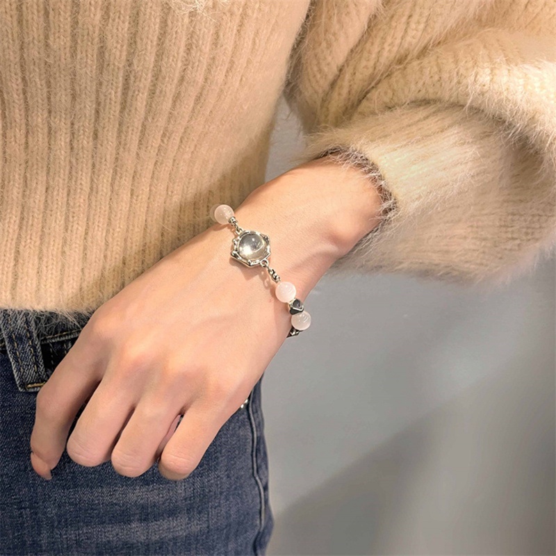 Gelang Pesona Bintang Berujung Empat Awan Kilat Hip Hop Hantu Smiley Beads Bracelets Untuk Wanita Pria Perhiasan Tangan