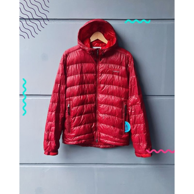 Jaket Bulu Angsa COLUMBIA EDDIE BAUER size M-XL merah Bulang Hoodie Ultralight Down Outdoor Gunung second