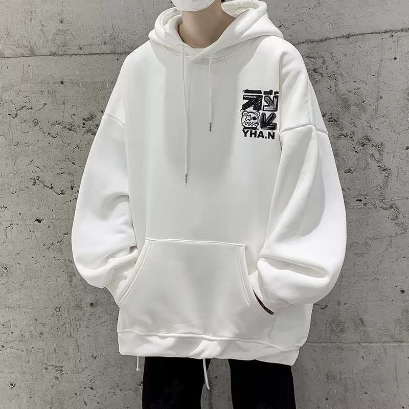 PROMO Hoodie Pria Wanita YHA.N Hip Hop Hoodie Gambar Beruang Sweter Antik Pasangan Musim Gugur Musim Dingin Mode Atasan Serbaguna Kaus Gotik Pakaian Harajuku Y2k Korea