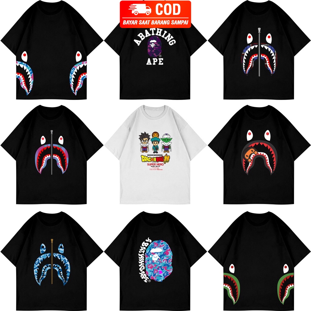 [COD] KAOS DISTRO KAOS OVERSIZE KAOS UNISEX KAOS BAPE / TSHIRT BAPE / KAOS KEREN / KAOS A BATHING AP