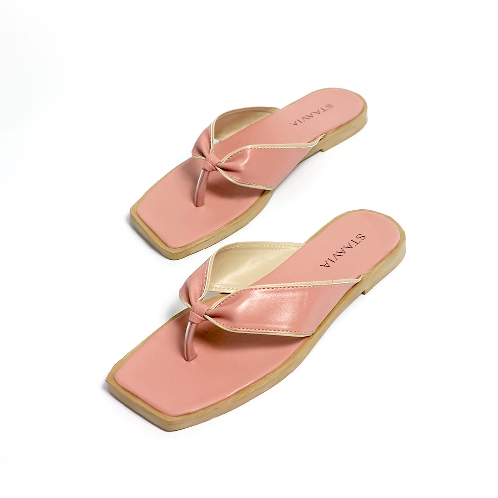 Sandal Flat Jepit Wanita Model Simple Warna Pastel Motif Kekinian Sandal Jepit Wanita Kekinian - Ovelia