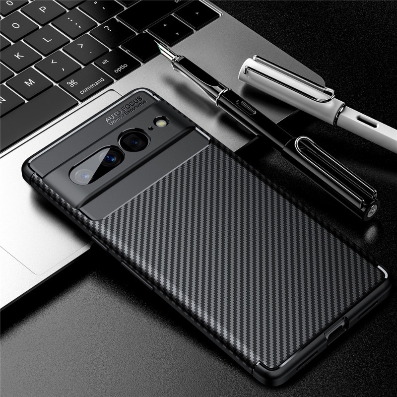 Pelindung Seluruh Tubuh Cover Hp Anti-knock Untuk Google Pixel7Per7 Pro Ultra Slim Shockproof Matte Pola Serat Karbon Ponsel Penutup Pelindung Tahan Gores