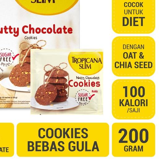 

➧ Tropicana Slim Nutty Cookies Chocolate 200gr - Snack Bebas Gula, 100 Kalori ◙