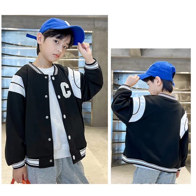 C Jaket Anak Outerwear Jacket Varsity Baseball Kids All Size Matt Fleece Polos Basic Premium Casual Daily