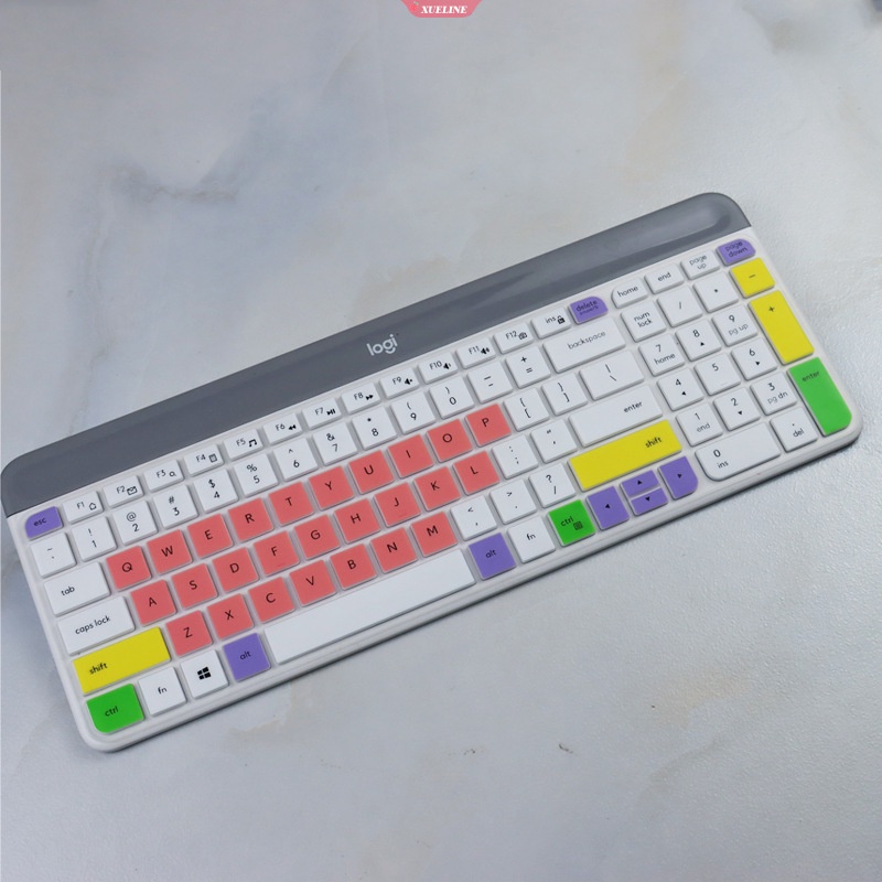 Mk470 Cover Keyboard Untuk Logitech MK470 K470 K580 Kabel Set Silikon Pelindung Kulit Case Film Inggris Warna-Warni Hitam Aksesoris [ZXL]