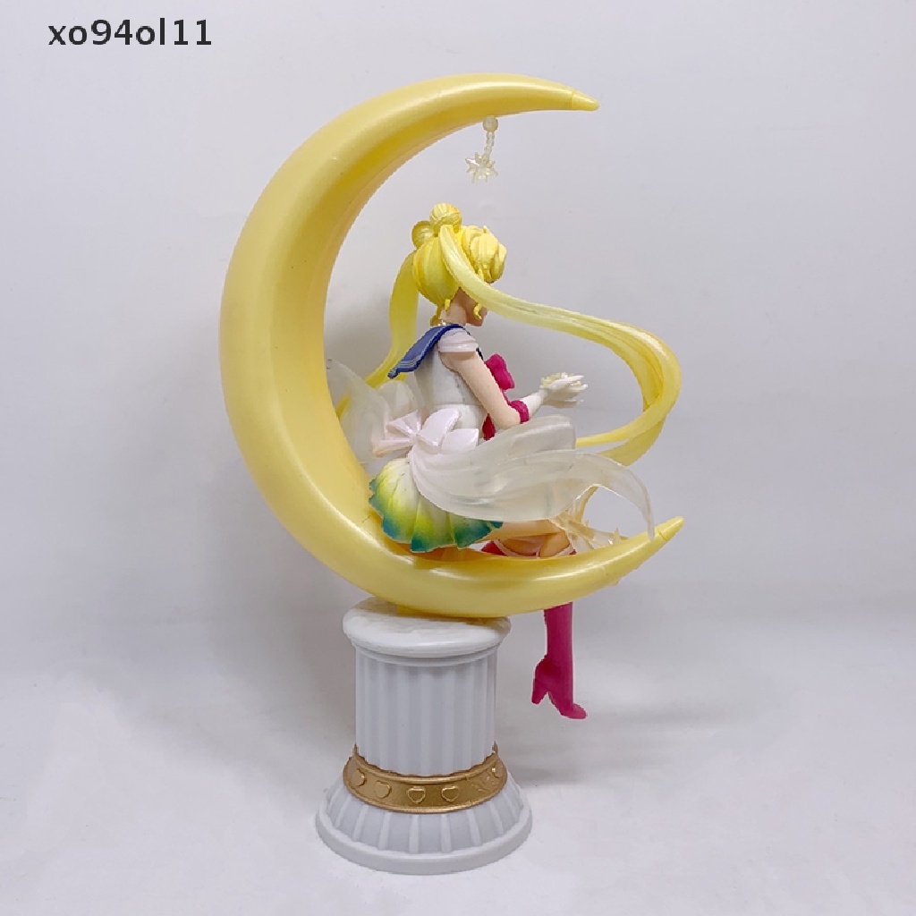 Xo 20CM Sailor Moon Anime Tsukino Usagi PVC Action Figure Moon Hare Sailor Moon Zero Figure Model Karakter Kartun Koleksi Mainan Hadiah Anime Toy OL