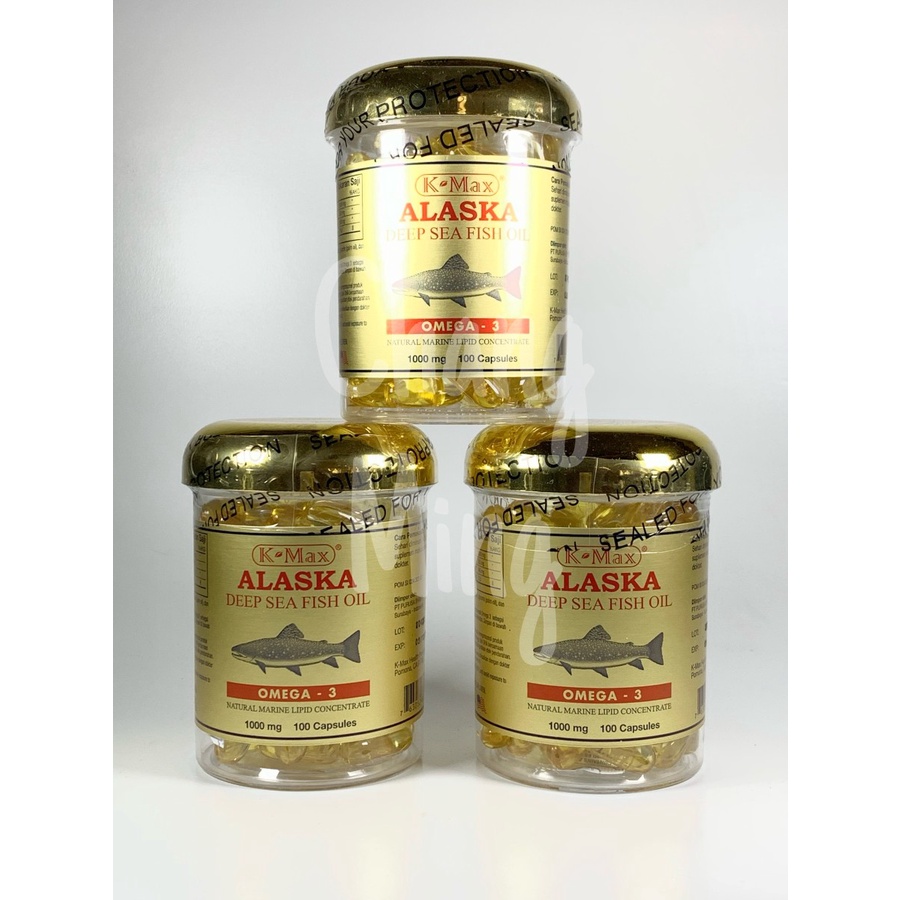 K Max Alaska Deep Sea Fish Oil Minyak Ikan Alaska Tutup Emas