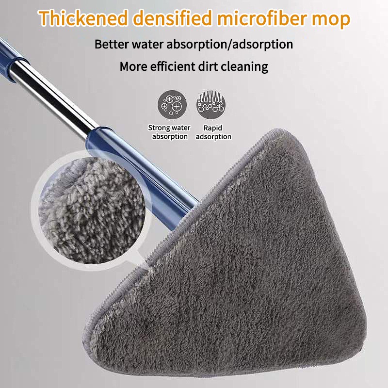 Alat Pel Rotate 360° Triangle Mop Pembersih Lantai Kaca Segitiga Microfiber Alat Pel Serbaguna