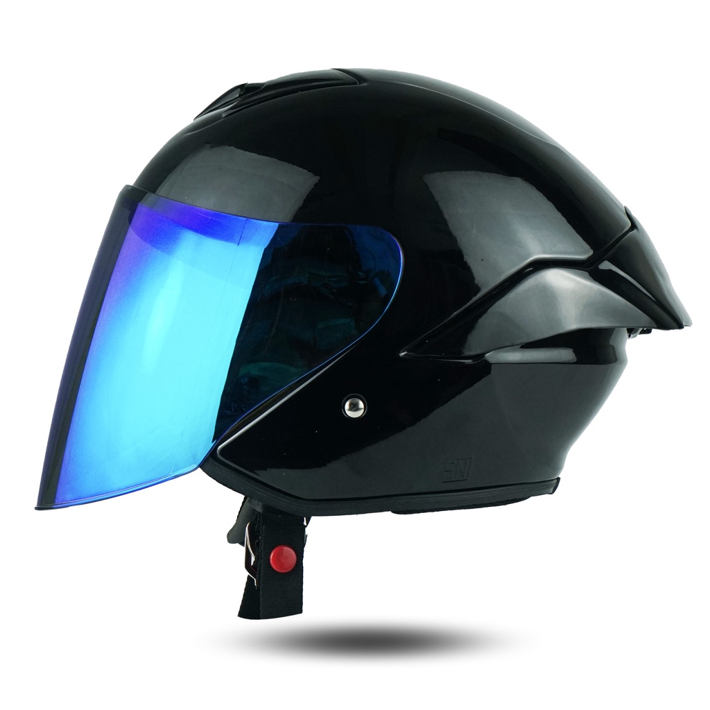 Helm JS1 Series Solid Premium Visor Blue  SNI Terbaru