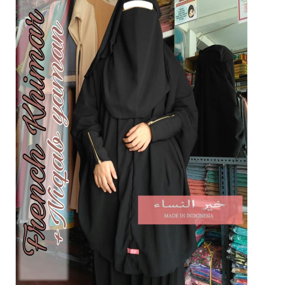 Banyak Dipakai.. TERMURAH FRENCH KHIMAR LENGAN ZIPPER