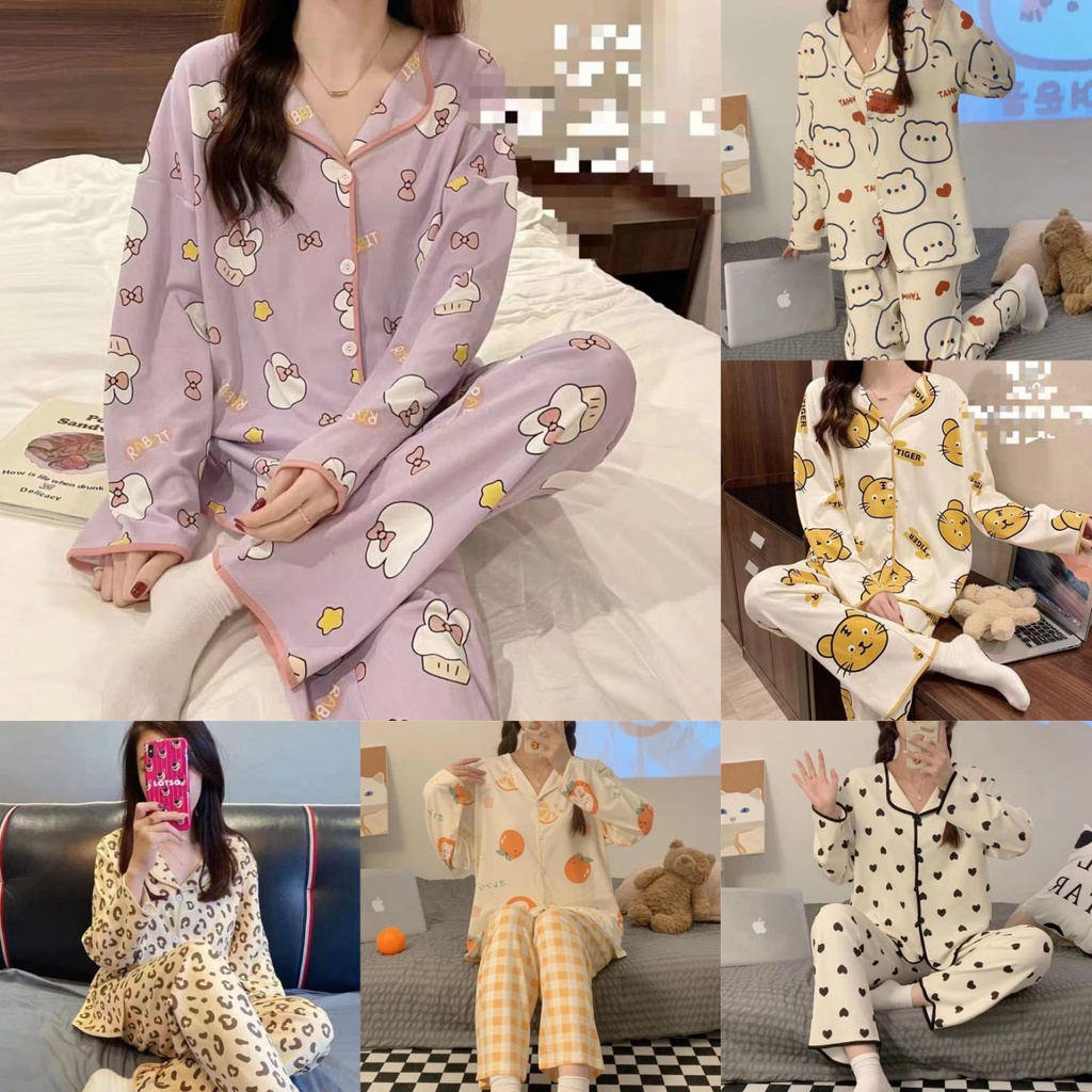 Piyama Import Piyama Setelan Kerah Import Piyama Busui Pajamas Import Premium