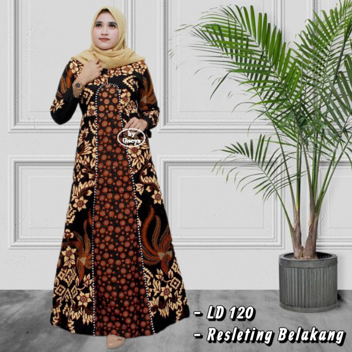 Gamis Batik Katun Manggar Padi Sekar Cantik Kubis Kipas Daun Kupu Jumbo LD 110 LD 120  Couple Model 