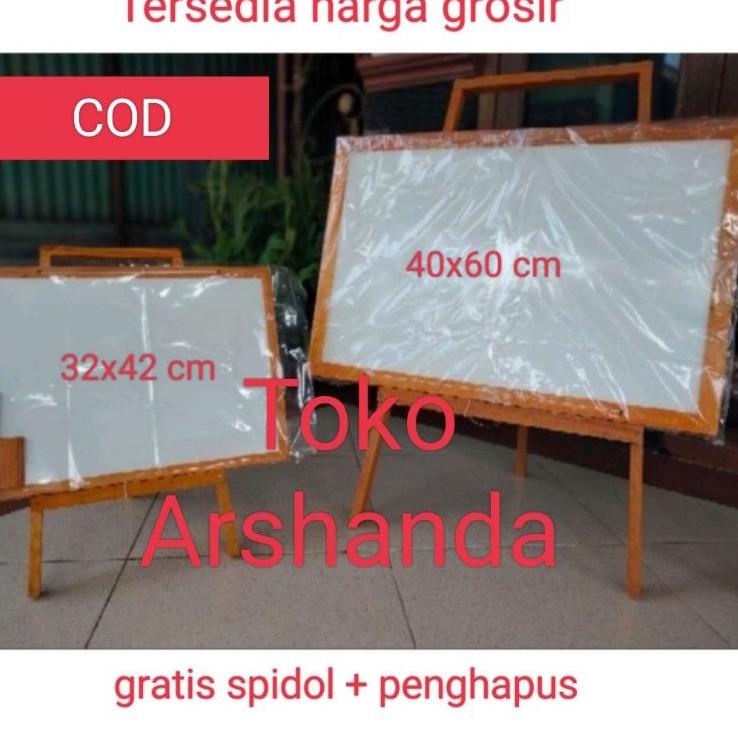 

Hot Quality papan tulis 32x42 white board + standing gratis spidol+penghapus
