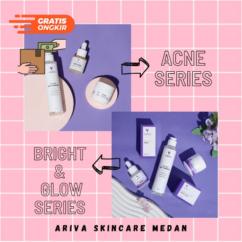 ( Bisa COD ) Paket Bright and Glow Vienka Skincare | Bright and Glow Series Vienka Saffron Skincare 
