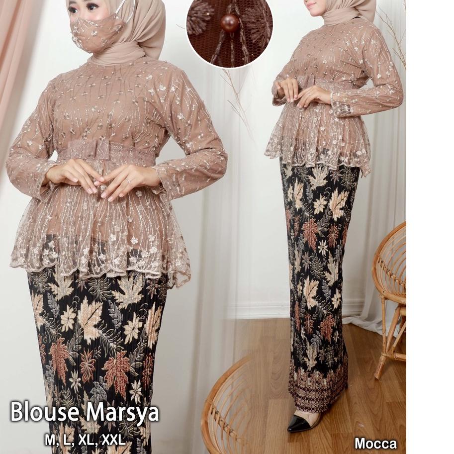 ♦ ADE> KEBAYA TULLE MARSYA OUTIFT WISUDA CANTIK / BAJU KEBAYA PESTA MODERN /KEBAYA TULLE BORDIR ✿