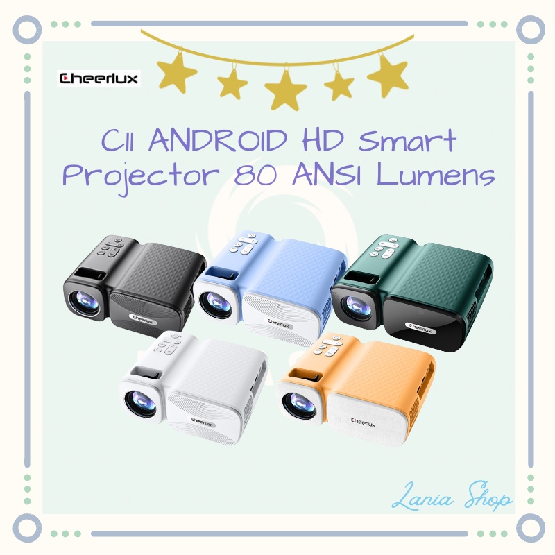 Proyektor CHEERLUX C11 ANDROID HD Smart Projector 80 ANSI Lumens