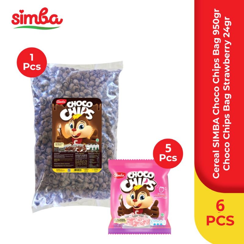 1 simba chocochips 950 gram + 5 chocochips bag 24 gram