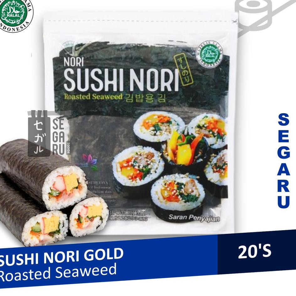 

>XG34448< Sushi Nori Sheet Gold 20 Lembar | Sushi Roasted Rumput Laut Halal MUI