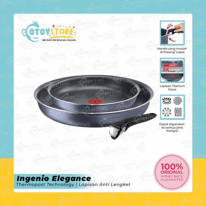 Tefal Ingenio Elegance Set 3 Pcs / Wajan Panci Anti Lengket Tefal