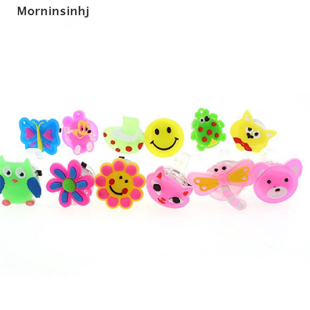 Mornin 5Pcs Kedip Jelly LED Kartun Cincin Pinata Fillers Anak-Anak Gadis Pesta Nikmat Tas id