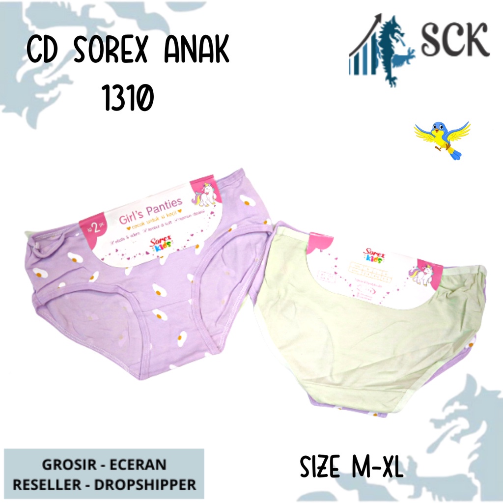 [ISI 2] CD SOREX KIDS 1310 Anak Perempuan model SEGITIGA Polos Warna