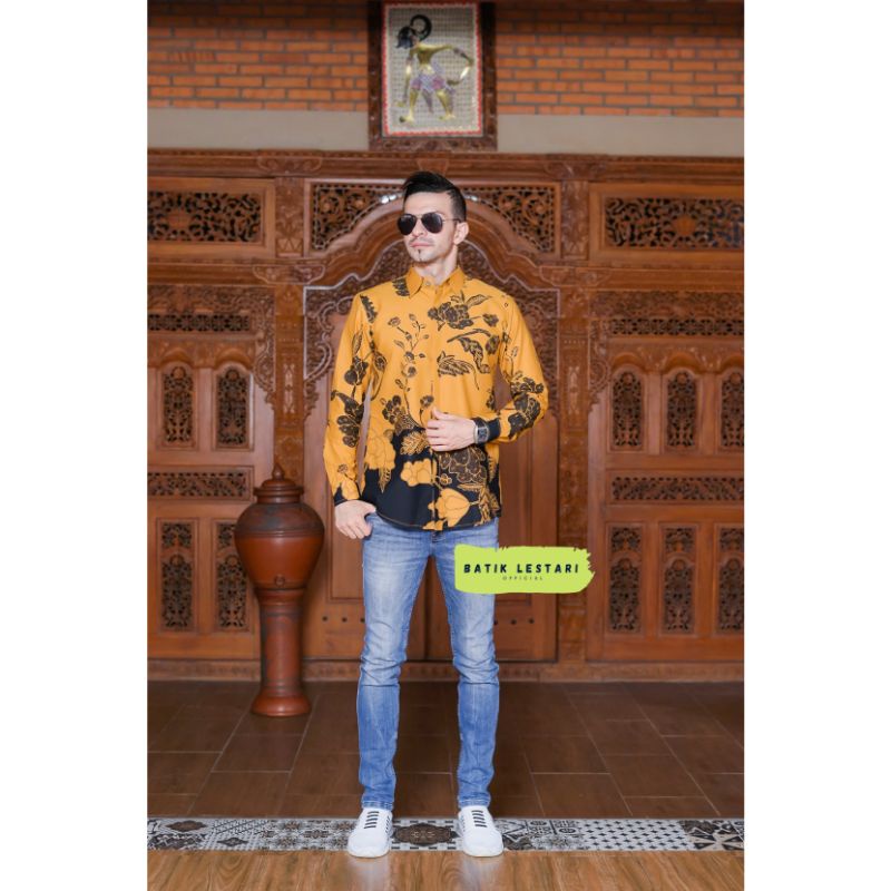 Baju Kemeja Batik Pria Lengan Panjang Slim Fit Premium Modern Full Furing Katun Halus Sragenan