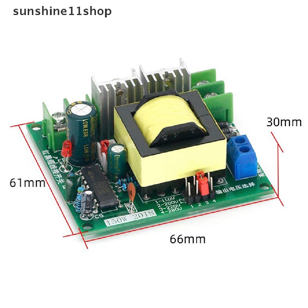 Sho 150W Modul Booster Konverter DC-AC 12V Ke 110V 200V 220V 280V 150W Inverter Boost Board Trafo N