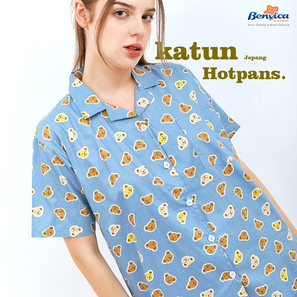 BAJU TIDUR CELANA PENDEK HOTPANS DEWASA KATUN JEPANG PREMIUM ALL SIZE  BANYAK MOTIF GREET