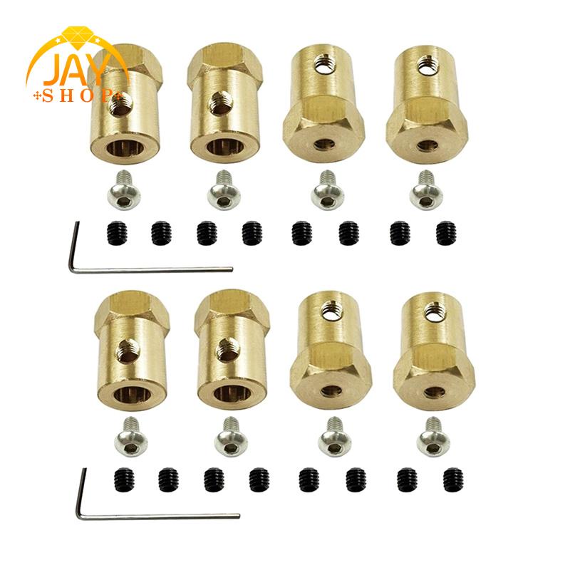 8pcs 5mm Untuk 12mm Brass Combiner Wheel Hub Hex Adapter Untuk WPL D12 C14 C24 B14 B24 B16 B36 MN D90 MN99S RC Suku Cadang Mobil