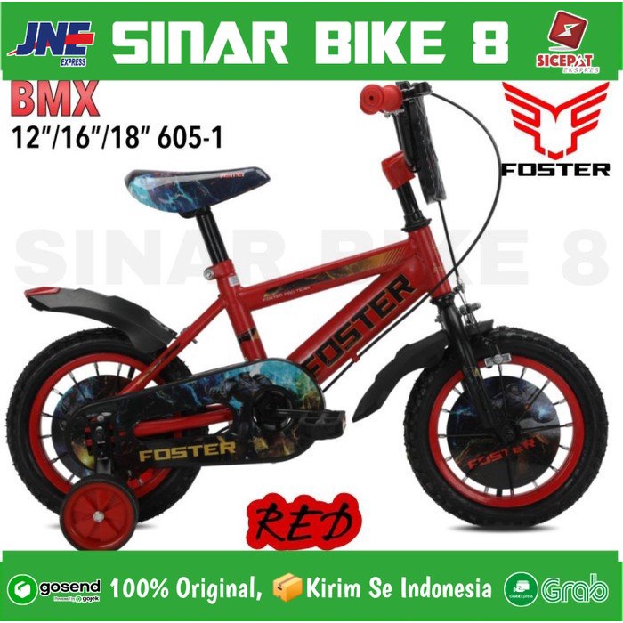 Sepeda Anak Laki BMX FOSTER 605 1 Ukuran 12 16 18 Inch Usia 2-8 Tahun