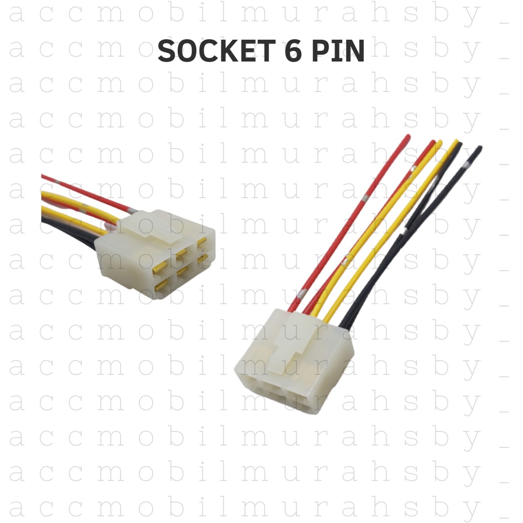 SOKET KONEKTOR KABEL 6 PIN / SOCKET SAMBUNG MOBIL MOTOR KABEL BINTIK - CEWE-COWO