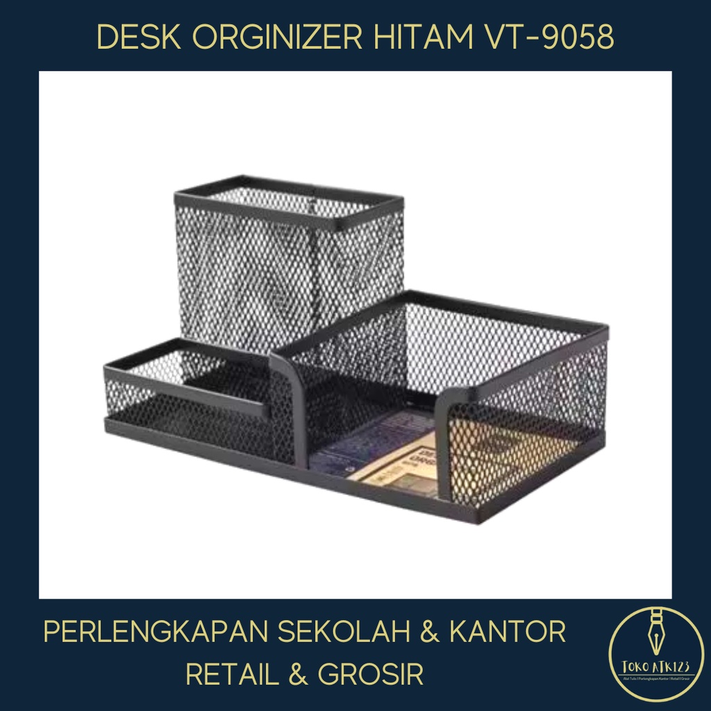 Desk Memo Orgenizer / Tempat Alat Tulis Vtec VT-9058 Hitam