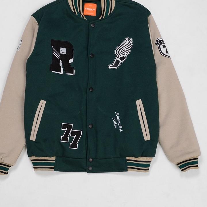 ❆ RCKLS. Jaket Varsity green ☻