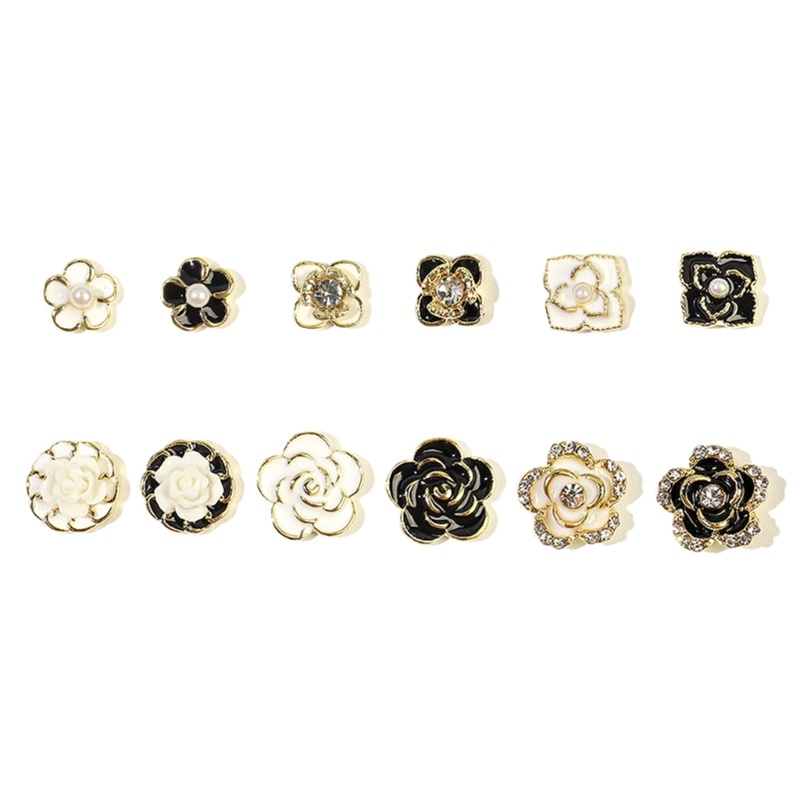 Siy 10Pcs Pesona Kuku Berlian Imitasi Bunga Busur Berlian Nail Art Craft Zircon Nail Rhinestones Nail Art Dekorasi Suppl