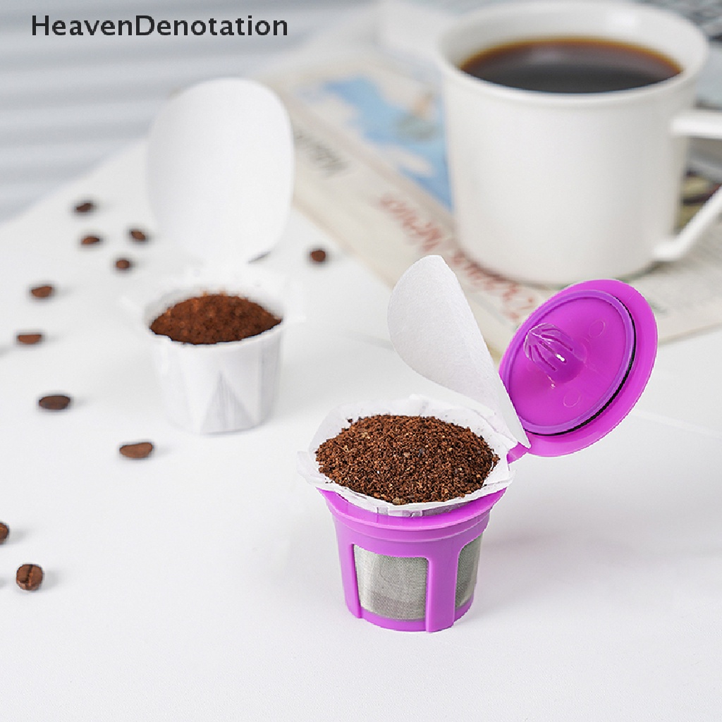 [HeavenDenotation] 50pcs Filter Kopi Portable Kertas Isi Ulang Coffee Maker Filters Dengan Penutup HDV