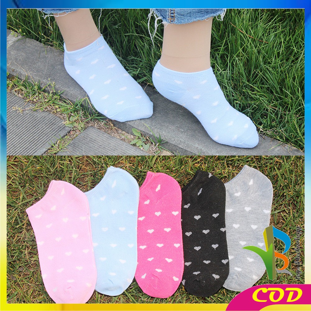 RB-P54 Kaos Kaki Korea Wanita Motif Love Short Socks / Kaus Kaki Semata Kaki Love Ankle Sock Import