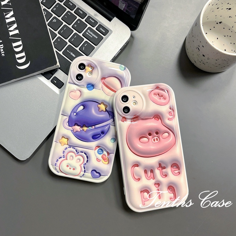 Kompatibel Untuk Iphone14 13 12 11 Pro Max X XR Xs Max8 7 6 6s Plus SE 2020 3D Vision Planet Phone Case Soft Cover