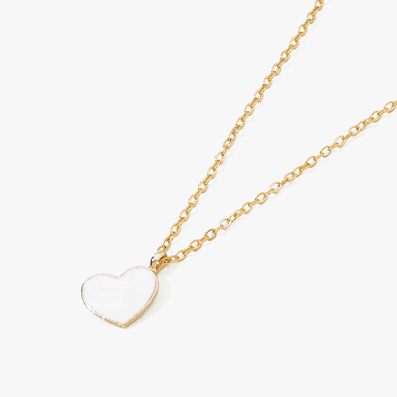 Bermutu Tinggi Perasaan Bersih Merah, Temperamen Manis, Rantai Tulang Selangka, Rantai Emas Prancis Yang Modis, Kalung Liontin Cinta Putih, 1buah