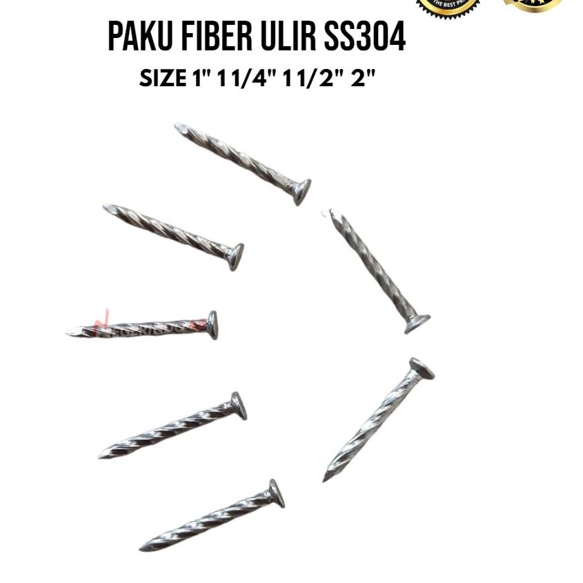 ➾ Paku fiber kapal ss304 1, 1¼, 1½, 2 / paku ulir stainless ss 304 paku ulir paku kayu paku tembok p