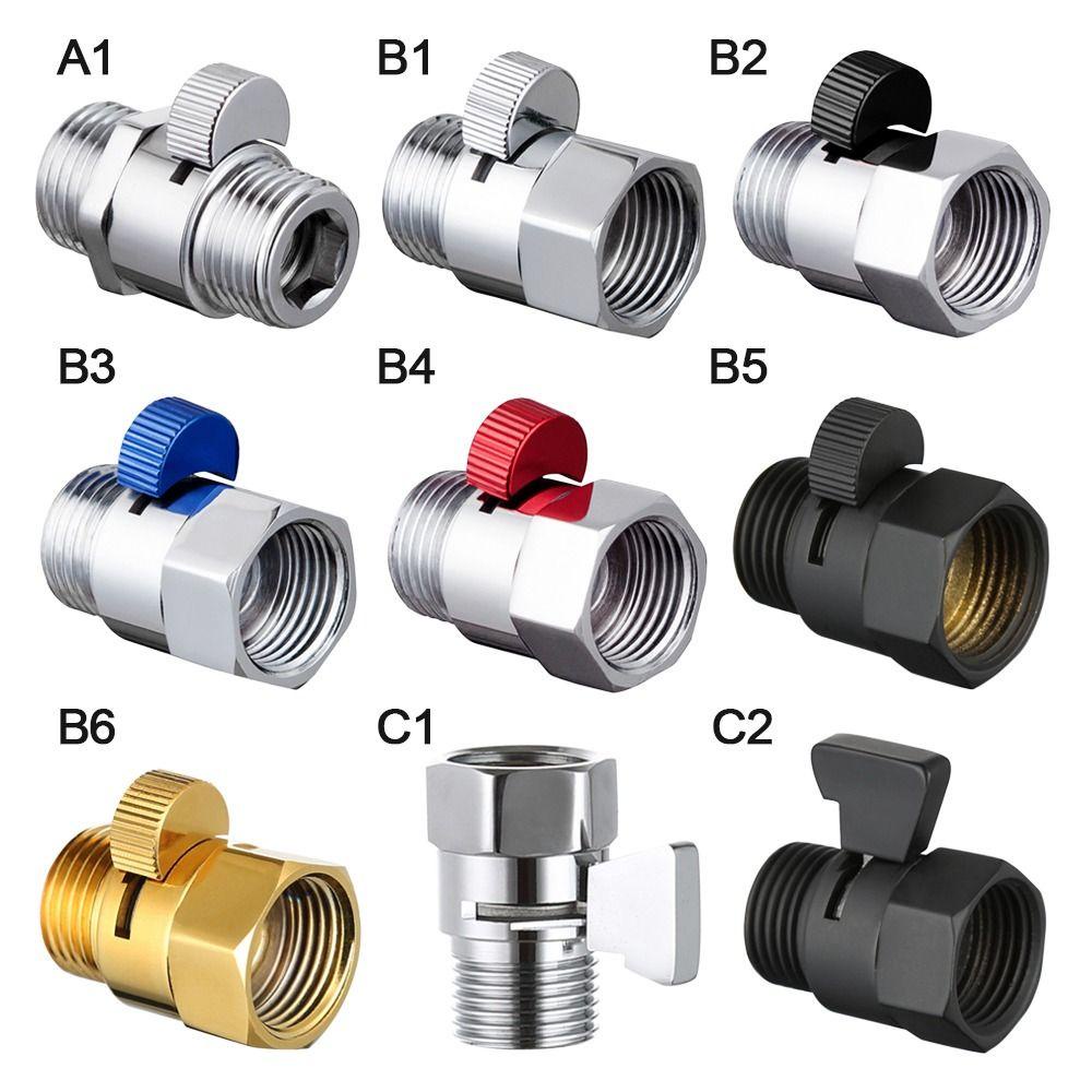 Katup Diverter Populer G1/2 Water Shut-off Mandi Keran Air Aksesori Shut-off Angle Valve