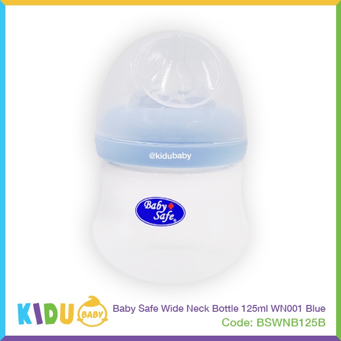 Baby Safe Botol Susu Bayi New Born Bottle Wide Neck Bottle 125ml WN001 Kidu Baby