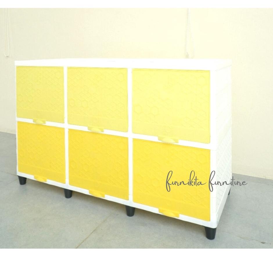 ❀ LEMARI PLASTIK TRIPLE FLIP CLUB SUSUN 2 / MEJA TV PLASTIK / RAK BUKU SERBAGUNA ▲