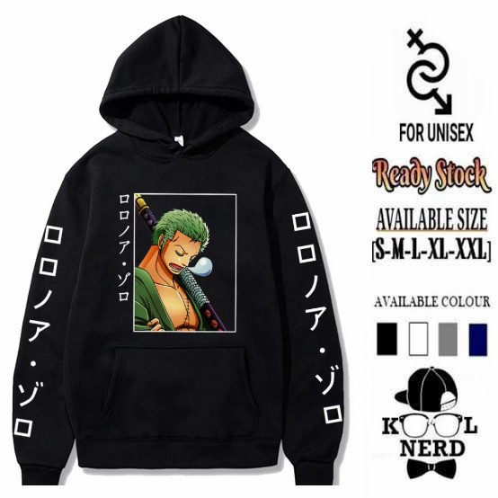 HOODIE ONE PIECE ANIME ZORO RORONIA ZORO PEDANG ZORO (S-XXL) - S