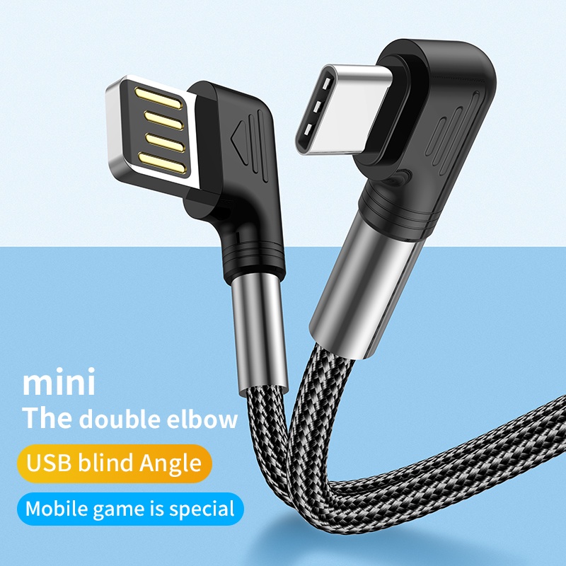 Kabel charge Cepat 3A elbow Type-c Kabel Pengisian Cepat Data Usb Charger