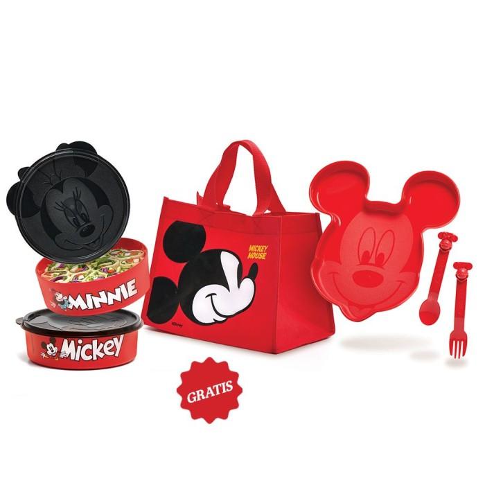 Lunch Box Set Anak Tupperware / Tempat Makan Anak Mickey Mouse Set