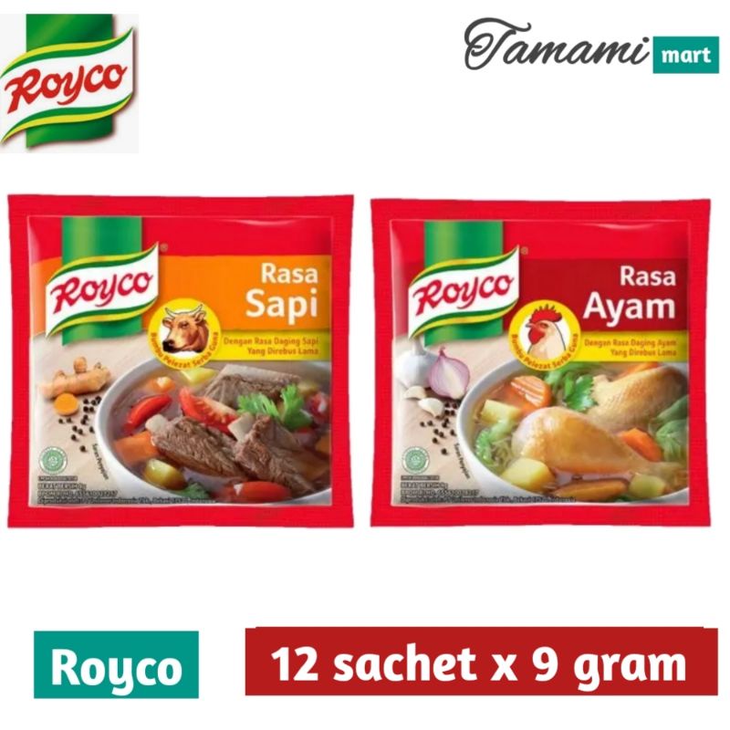 

Royco 8gr isi 12 bumbu penyedap sapi&ayam kemasan renteng