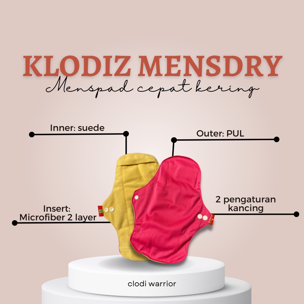 Klodiz MENSDRY (Pembalut kain cepat kering)