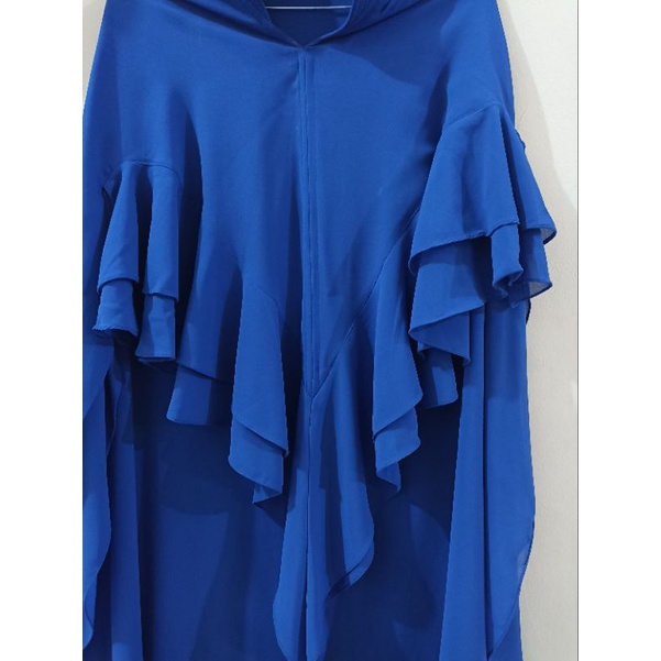 khimar syari warna biru elektrik/ biru bca preloved PL